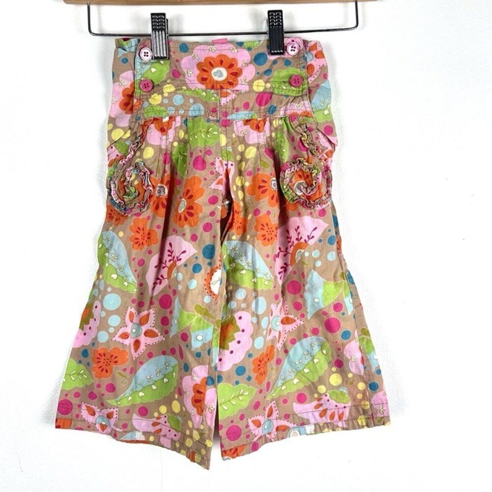 Room‎ Seven Girls Toddler 2T Pants Floral Garden Button Ruffle Cotton